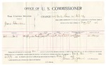 1896 May 27: Voucher, U.S. v. Grant Chambers, violating intercourse laws; includes cost per diem and mileage; James Brizzolara, commissioner; George J. Crump, U.S. marshal; William Nave, witness; M. Strause, witness of signature