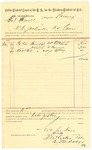 1896 May 30: Voucher, U.S. v. Bud Parnell, larceny; includes cost per diem and mileage; W.C. Jenson, commissioner; Stephen Wheeler, clerk; J.M. Dodge, deputy clerk; George J. Crump, U.S. marshal