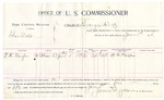 1896 June 01: Voucher, U.S. v. Charles Scott, larceny; includes cost per diem and mileage; James Brizzolara, commissioner; Jacob Yoes, U.S. marshal; B.H. Harper, witness