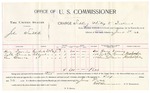 1896 June 03: Voucher, U.S. v. John Suttle, selling whiskey to Indians; includes cost per diem and mileage; E.B. Harrison, commissioner; Jacob Yoes, U.S. marshal; Henry Downing, Jack Kenna, Samuel Beaver, witnesses; George Cooper, witness of signatures