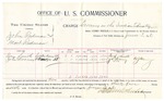 1896 June 03: Voucher, U.S. v. John Redman and Mart Redman, larceny; includes cost per diem and mileage; Stephen Wheeler, commissioner; George J. Crump, U.S. marshal; B. Smith, John Cooney, witnesses; W.J. Fleming, witness of signature