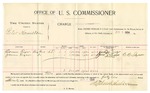 1896 June 05: Voucher, U.S. v. Peter Hamilton, violating intercourse laws; includes cost per diem and mileage; Stephen Wheeler, commissioner; George J. Crump, U.S. marshal; Concer Tiger, James Tiger, witnesses; C.C. Ayers, witness of signatures
