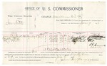 1896 June 09: Voucher, U.S. v. Lee Ditts, murder; includes cost per diem and mileage; James Brizzolara, commissioner; George J. Crump, U.S. marshal; Jennie Red Bird, Elizabeth Phool, Mary Phool, witnesses; B.C. Dunnwell, T.F. Cauley, witness of signatures