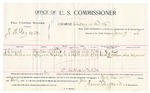 1896 June 09: Voucher, U.S. v. J.W. Ray et al., adultery; includes cost per diem and mileage; James Brizzolara, commissioner; George J. Crump, U.S. marshal; J.C. West, Willie Williams, witnesses; Andy Hendricks, witness of signatures