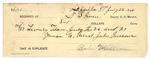 1896 July 22: Receipt, of N.B. Gavin, deputy marshal; to Bob Miller for livery team