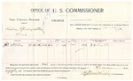 1896 June 12: Voucher, U.S. v. Susan Springwater et al., violating intercourse laws; includes cost per diem and mileage; Stephen Wheeler, commissioner; George J. Crump, U.S. marshal; J.D. Stratton, witness