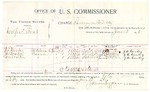 1896 June 12: Voucher, U.S. v. Wolford Frost, larceny; includes cost per diem and mileage; James Brizzolara, commissioner; George J. Crump, U.S. marshal; B.F. Henley, James Martin, Levi Martin, witnesses; J.F. Cauley, witness of signatures