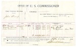 1896 June 16: Voucher, U.S. v. John Sharp, violating intercourse laws; includes cost per diem and mileage; Stephen Wheeler, commissioner; George J. Crump, U.S. marshal; William Nave, Wash French, Tobe Robinson, witnesses; Sam Tillas, witness of signatures