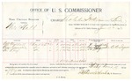 1896 June 17: Voucher, U.S. v. Will Hall, violating intercourse laws; includes cost per diem and mileage; Stephen Wheeler, commissioner; George J. Crump, U.S. marshal; Robert Moddrell, Boise Grosslin, Lee Lay, witnesses; C.C. Ayers, witness of signatures