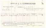 1896 June 17: Voucher, U.S. v. Liness Larkins, arson; includes cost per diem and mileage; James Brizzolara, commissioner; George J. Crump, U.S. marshal; George Merrill, witness