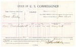1896 June 19: Voucher, U.S. v. Dock Finley, violating intercourse laws; includes cost per diem and mileage; Stephen Wheeler, commissioner; George J. Crump, U.S. marshal; Henry Bond, witness