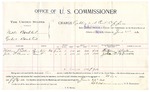 1896 June 22: Voucher, U.S. v. Walten Bach et al., robbing U.S. post office; includes cost per diem and mileage; E.B. Harrison, commissioner; George J. Crump, U.S. marshal; William J. Collins, John T. Brown, witnesses