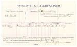 1896 June 23: Voucher, U.S. v. William Smith, larceny; includes cost per diem and mileage; James Brizzolara, commissioner; George J. Crump, U.S. marshal; Mrs. M.E. Querry, witness