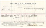 1896 June 23: Voucher, U.S. v. Thomas Barnes, assault with intent to kill; includes cost per diem and mileage; Stephen Wheeler, commissioner; George J. Crump, U.S. marshal; John E. Leftwich, Sam Adair, witnesses