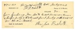 1896 July 10: Receipt, of J.L. Holt, deputy marshal; to Mrs. James Baskitt for feeding Joe Batt, prisoner