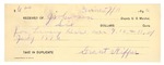 1896 July 11: Receipt, of J.W. Gibson, deputy marshal; to Grant Nipper for living hire