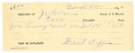 1896 July 15: Receipt, of J.W. Gibson, deputy marshal; to Grant Nipper for living hire