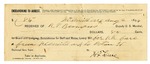 1896 August 02: Receipt, of R.T. Bumpas, deputy marshal; to H.T. Love for railroad fare