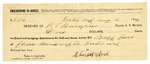 1896 August 03: Receipt, of R.T. Bumpas, deputy marshal; to Charles Word for fare; to J.H. Milliner for food and board