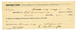 1896 August 05: Receipt, of R.T. Bumpas, deputy marshal; to C. Hollinman for railroad fare