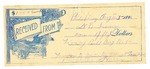 1896 August 05: Receipt, of N.B. Irvin; Tom Tiger, prisoner; to Martha Harry