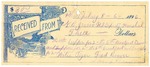 1896 August 06: Receipt, of N.B. Irvin, deputy marshal; to White Tiger, Fred Beaver, Larry Brown for meals