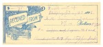 1896 August 07: Receipt, of N.B. Irvin, deputy marshal; to Stephen Jack for meal and lodging; Larry Brown