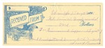 1896 August 08: Receipt, of N.B. Irvin, deputy marshal; to Thomas Worke for meals and lodging; Larry Brown
