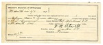1896 August 08: Certificate of employment, for L.N. Atwell, guard; R.T. Bumpas, deputy marshal; Patterson Bean, Lyman Hairson, prisoners ; W.J.T., witness of signatures