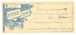 1896 August 10: Receipt, of N.B. Irvin, deputy marshal; to Stephen Jack for meals and lodging; Larry Brown