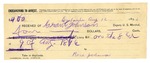 1896 August 12: Receipt, of Grant Johnson, deputy marshal; to Roe Johnson for livery bill