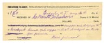 1896 August 12: Receipt, to Grant Johnson, deputy marshal; to Rose Johnson for meals and lodging