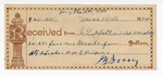 1894 March 14: Receipt, of J.L. Hall, deputy marshal to J.G. Dorsey for feeding Alf Hughes, prisoner