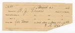 1894 March 20: Receipt, of A.J. Landis, deputy marshal; T.G. Wer [partial name]
