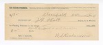 1894 March 22: Receipt, of J.L. Holt, deputy marshal; to W.G. Richardson for feeding Will Buncard, prisoner