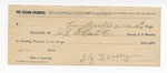 1894 March 23: Receipt, of J.L. Holt, deputy marshal; to J.Y. Dorsey for feeding prisoner