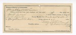 1894 March 23: Certificate of employment, for Perry Arthurs, guard; Will Buncard, prisoner; J.L. Holt, deputy marshal