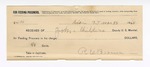 1894 March 28: Receipt, of John Childers, deputy marshal; to Rae Brown for feeding prisoner