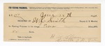 1894 June 28: Receipt, of W.C. Smith, deputy marshal; to H.W. Sloan for feeding prisoner