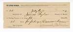 1894 July 11: Receipt, of James Taylor, deputy marshal; to Samuel Peters for feeding prisoners