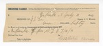 1894 July 11: Receipt, of J.B. Lee, deputy marshal; to D.B. Porter for board
