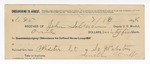 1894 July 16: Receipt, of John Solman, deputy marshal; to Smith Conell for railroad fare
