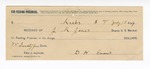 1894 July 18: Receipt, of J.K. Jones, deputy marshal; to D.H. Evans for feeding prisoners