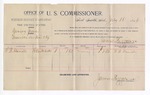 1894 July 18: Voucher, U.S. v. Ginney Green, murder; James Brizzolara, commissioner; L.B. Daniels, witness; George J. Crump, U.S. Marshal; W.J. Leming, deputy