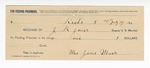 1894 July 19: Receipt, of J.K. Jones, deputy marshal; to Mrs. Jenie Moor for feeding prisoners