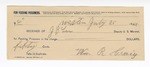 1894 July 25: Receipt, of J.B. Lee, deputy marshal; to William R. Craig for feeding of prisoners