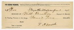 1895 January 07: Receipt, of Will Preston, deputy marshal; to F.M. Goodrick for feeding prisoners