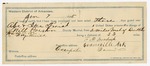 1895 January 07: Certificate of employment, F.M. Goodrick, guard; Will Preston, deputy marshal; Abe Twist, Ike Twist, prisoner