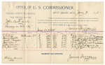 1895 January 09: Voucher, U.S. v John Ceoh et al, larceny; includes cost per diem and mileage; James Brizzolara, commissioner; George J. Crump, US marshal; S. Forbrier, Henry Luels, Simon Brazwelle, James Cox, L.M. Jameson, J.L. Jameson, J.J. Jameson, Moses Daniels, witnesses; W.J. Fleming, witness of signatures