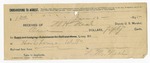 1895 January 13: Receipt, of J.B. Lee, deputy marshal; to John M. Nichleson for board and lodging
